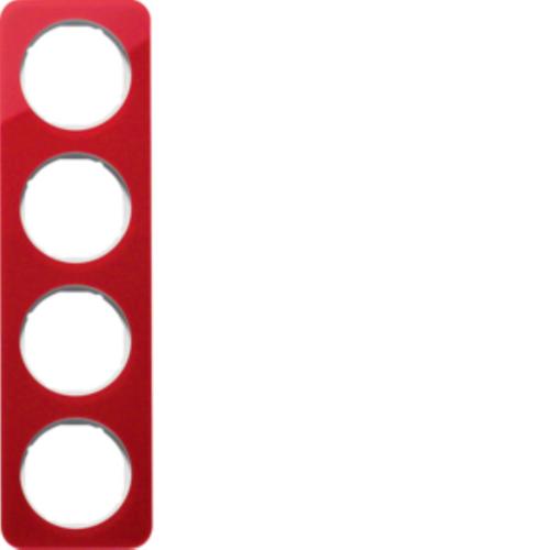 ramka R.1 4-kr akryl przezr.czerw/biały 10142349