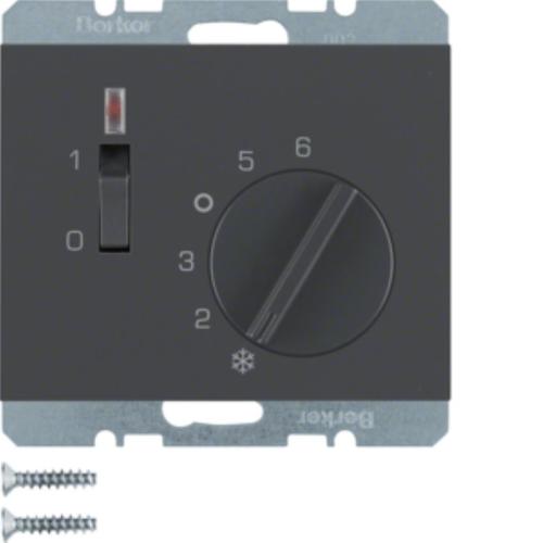 regulator temp.K.2 pomieszcz z zestyk.zwier. elem.central.i lacz.antracyt