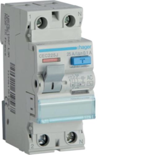 RCCB Wyłącznik różnicowoprądowy 1P+N 25A 100mA 6kA AC
