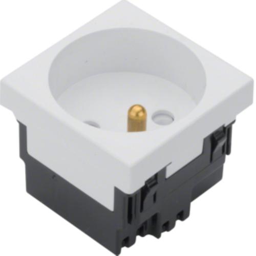 gniazdo 2P+Z 33 stopni 1-krotne 45x45mm bezhalogenowe biały