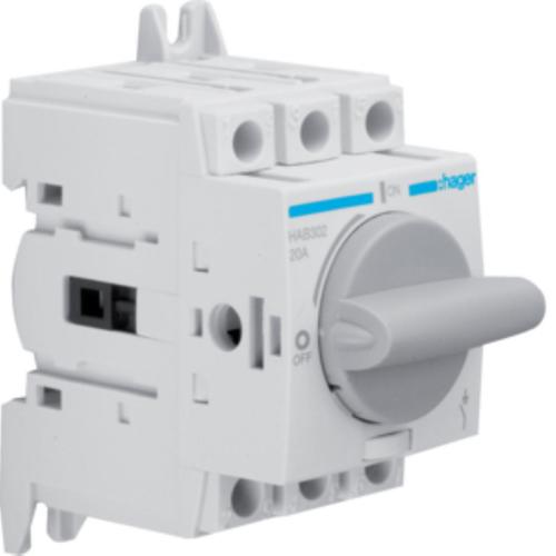 Modułowy rozłącznik izolacyjny obrotowy 3P 20A, rozmiar 1