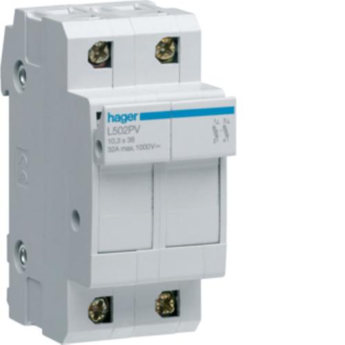 Modułowa podstawa bezpiecznikowa do systemów PV 2P 10x38mm 32A 1000VDC