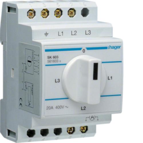 przełącznik amperomierza 4-pozycyjny 400V 20A SK603