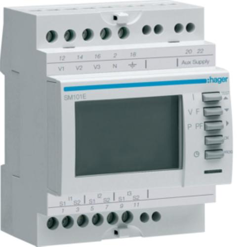analizator sieci hager SM101E+przekladniki pradowe miernik wielofun.mod.