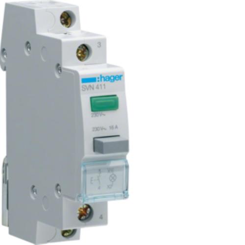Przycisk sterowniczy 1NO LED zielona Ith=16A 230VAC