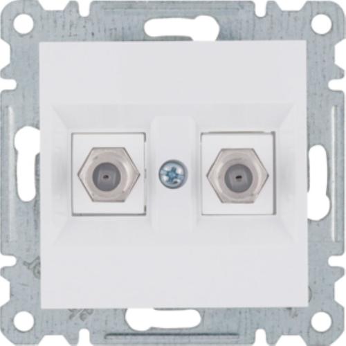 LUMINA 2 zlacze podwojne typu F biale WL3260