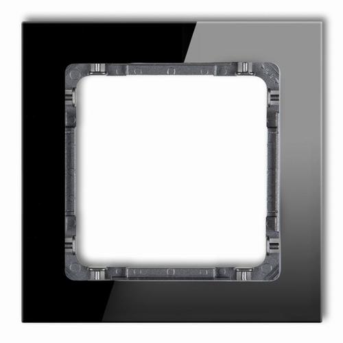 ramka DECO 1-kr.szkło czarna/grafitowa 12-11-DRS-1