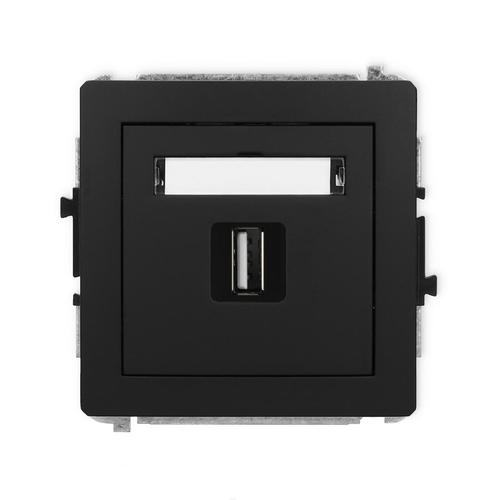 gniazdo DECO pojedyncze USB czarne 12DGUSB-1