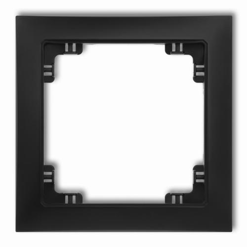 ramka DECO SOFT 1-kr.czarny mat