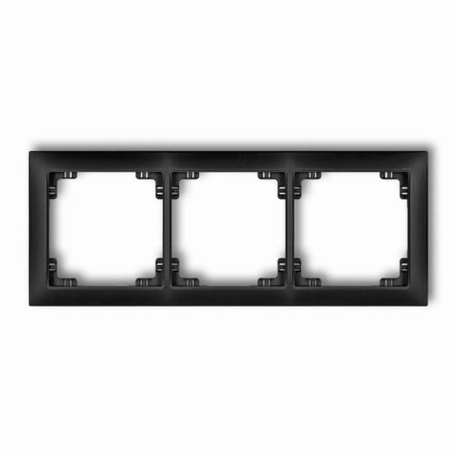 ramka DECO SOFT 3-kr.czarny mat