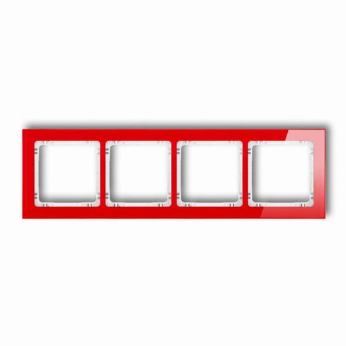 ramka DECO 4-kr.szkło czerw/biały 17-0-DRS-4