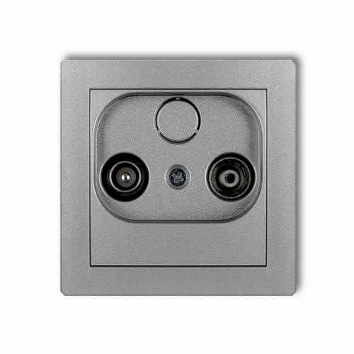 gniazdo DECO RTV przelotowe 9dB srebrne metalowe 7DG9P