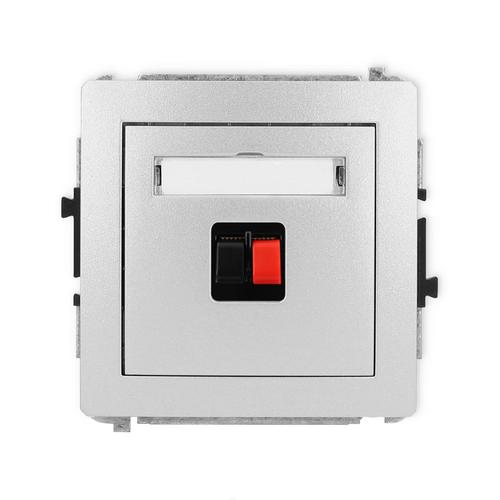 gniazdo DECO pojedyncze głośnikowe srebrne metalowe 7DGG-1