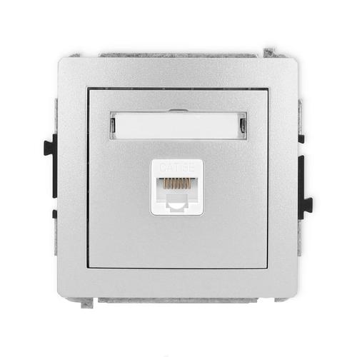 gniazdo DECO pojedyncze komputerowe srebrne metalowe 7DGK-1