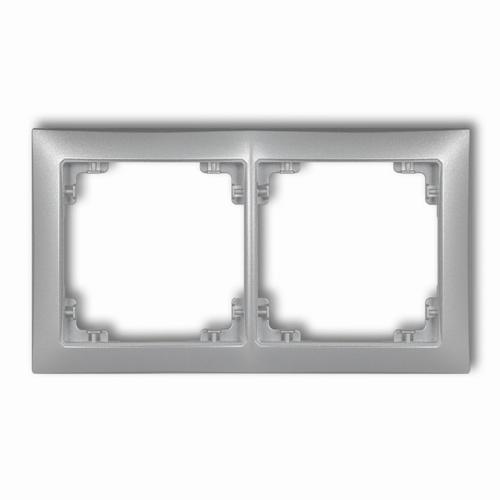 ramka DECO SOFT 2-kr.srebrny met.