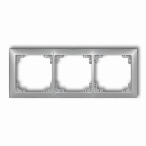 ramka DECO SOFT 3-kr.srebrny met.