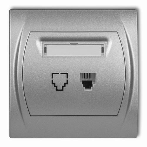 gniazdo LOGO pojedyncze telefoniczne srebrne metalowe 7LGT-1