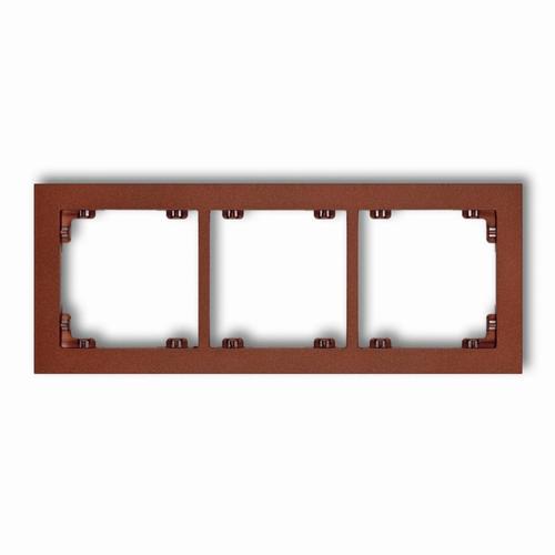 ramka DECO 3-kr.brązowy met. 9DR-3