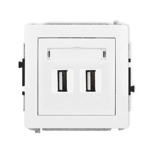 gniazdo DECO podwójne USB-AA białe DGUSB-2