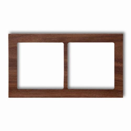 ramka DECO 2-kr.drewno orzech DRD-2E
