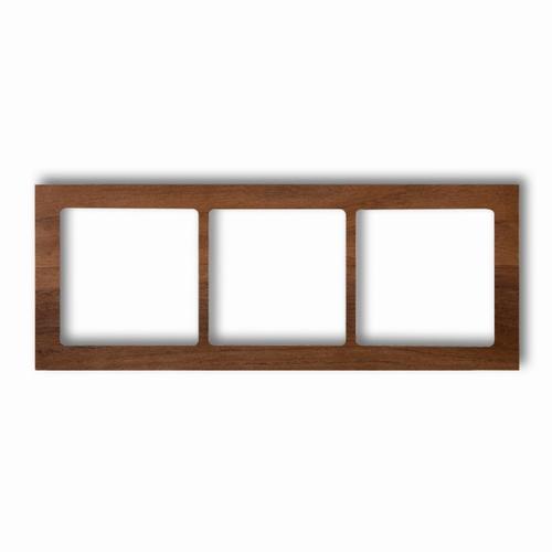 ramka DECO 3-kr.drewno orzech DRD-3E