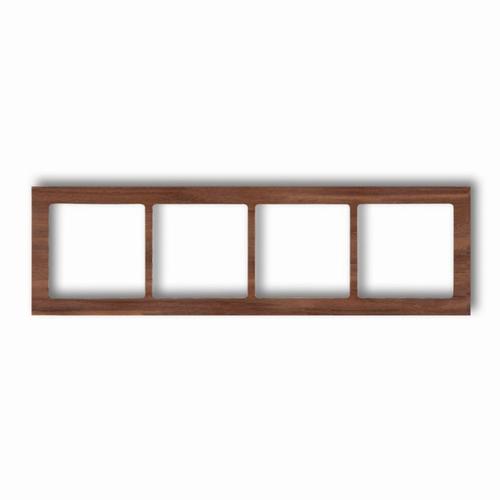 ramka DECO 4-kr.drewno orzech DRD-4E