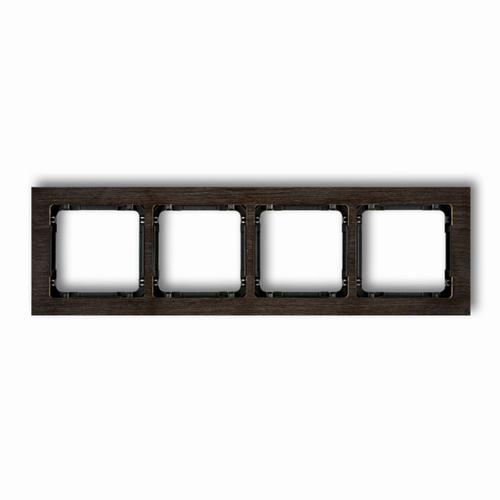 ramka DECO 4-kr.drewno wenge/czarna DRD-4G