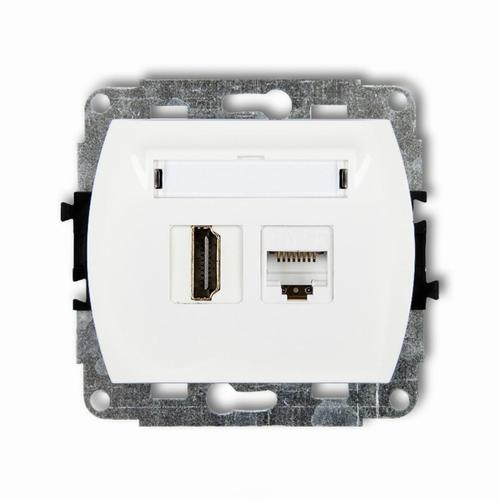 gniazdo TREND pojedyncze HDMI + pojedyncze komput.RJ45 białe GHK