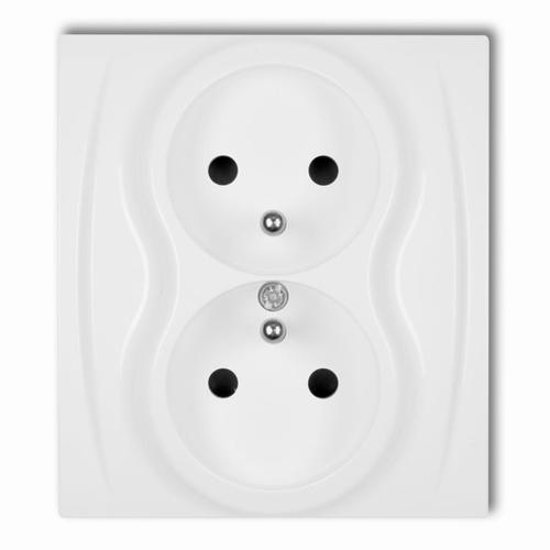 gniazdo LOGO podwójne z/u białe LGP-2z