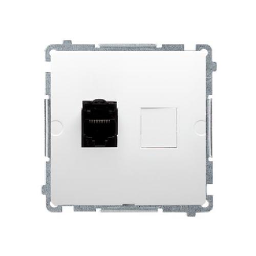 SIMON BASIC gniazdo komputerowe pojedyncze RJ45 kat.6 z przesłoną przeciwkurzową (moduł) biały