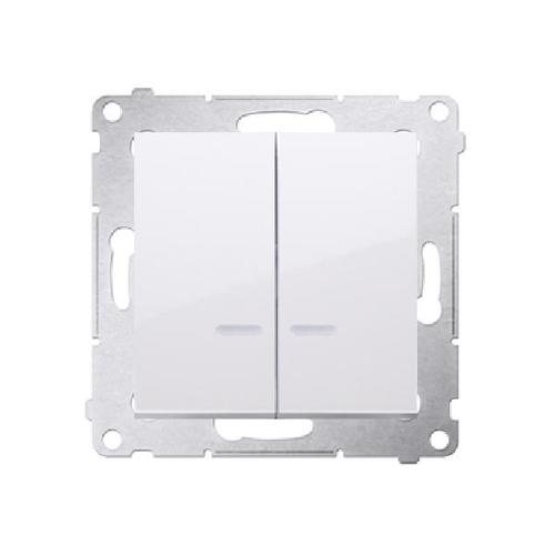 SIMON 54 wyłącznik świecznikowy IP44 z podświetleniem LED zaciski śrubowe 16A 250V (moduł) biały