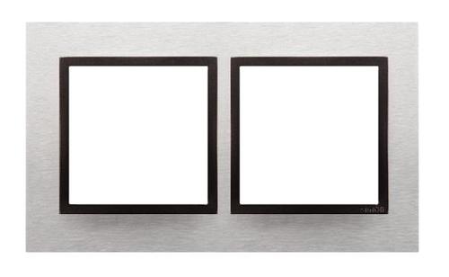 SIMON 54 NATURE ramka 2-kr. metal inox Yang