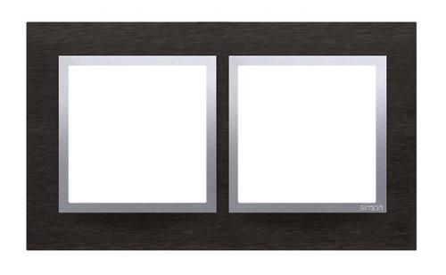 SIMON 54 NATURE ramka 2-kr. metal inox Yin