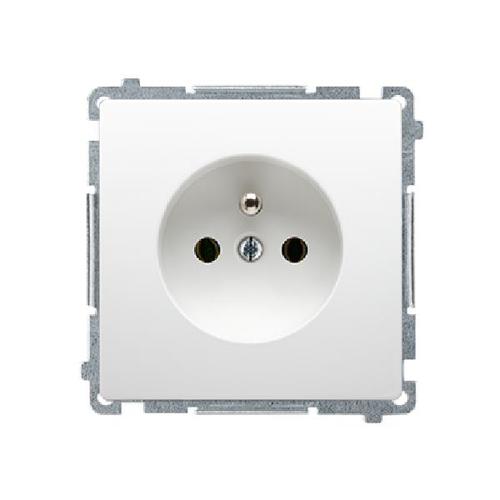 SIMON BASIC gniazdo pojedyncze z/u. zaciski śrubowe 16A 250V (moduł) biały