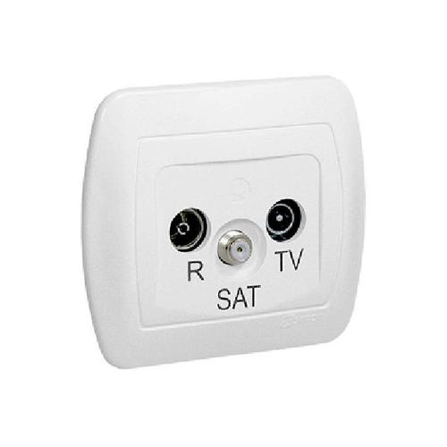 SIMON AKORD gniazdo antenowe R-TV-SAT końcowe biały