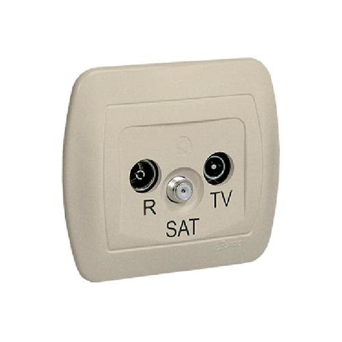 SIMON AKORD gniazdo antenowe R-TV-SAT końcowe beżowy