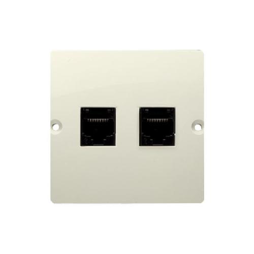 SIMON BASIC gniazdo komputerowe podwójne RJ45 kat.5e (moduł) beżowy