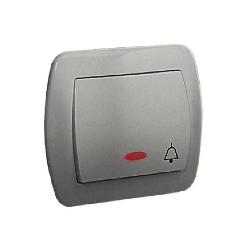 SIMON AKORD przycisk dzwonkowy z podświetleniem zaciski śrubowe 10A 250V aluminiowy