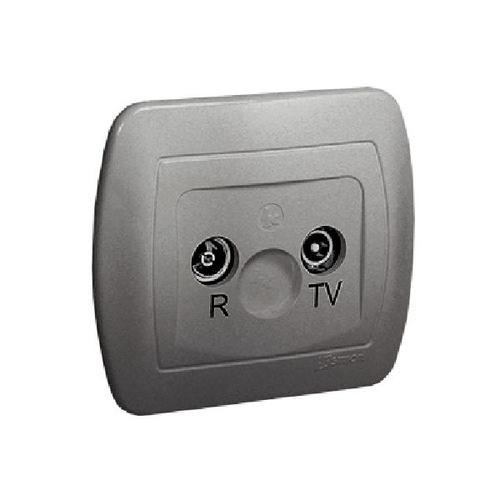 SIMON AKORD gniazdo antenowe R-TV końcowe separowane aluminiowy