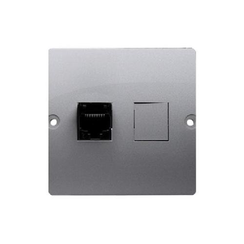 SIMON BASIC gniazdo komputerowe pojedyncze RJ45 kat.5e (moduł) stal inox