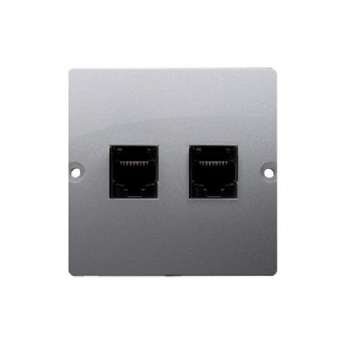 SIMON BASIC gniazdo komputerowe podwójne RJ45 kat.5e (moduł) stal inox