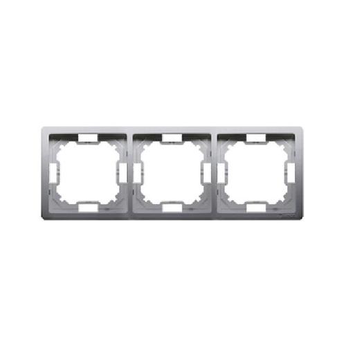 SIMON BASIC STANDARD ramka 3-kr. stal inox