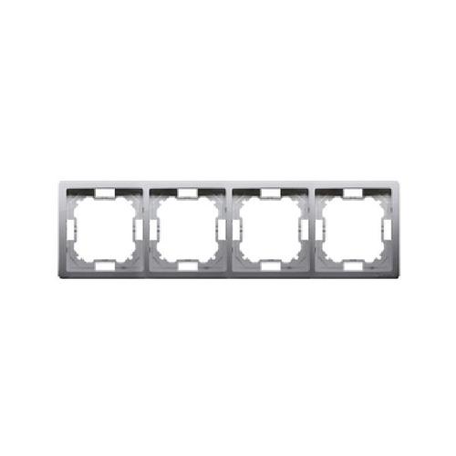 SIMON BASIC STANDARD ramka 4-kr. stal inox