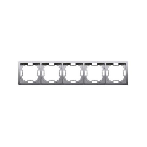 SIMON BASIC STANDARD ramka 5-kr. stal inox