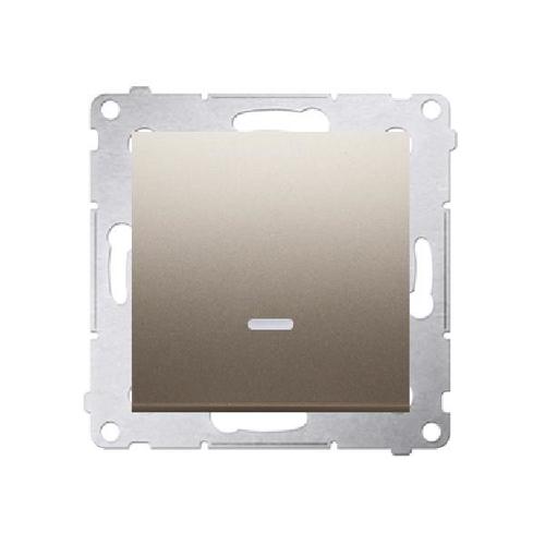 SIMON 54 wyłącznik pojedynczy z podświetleniem LED szybkozłącza 10A 250V (moduł) złoty mat