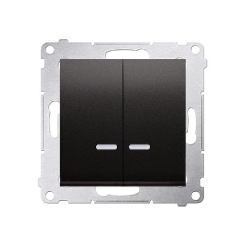 SIMON 54 wyłącznik świecznikowy IP44 z podświetleniem LED szybkozłącza 10A 250V (moduł) antracyt