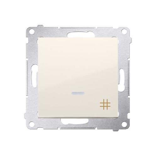 SIMON 54 wyłącznik krzyżowy z podświetleniem LED szybkozłącza 10A 250V (moduł) kremowy