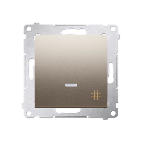 SIMON 54 wyłącznik krzyżowy z podświetleniem LED szybkozłącza 10A 250V (moduł) złoty mat