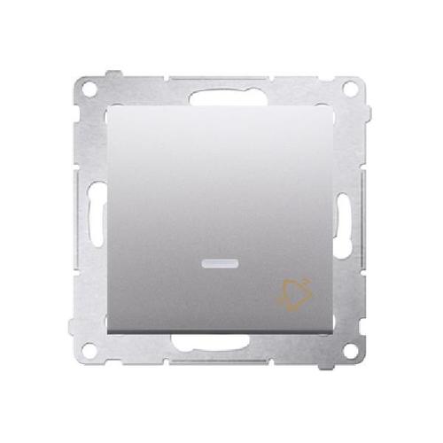SIMON 54 przycisk dzwonkowy z podświetleniem LED szybkozłącza 10A 250V (moduł) srebrny mat