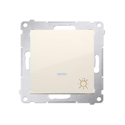 SIMON 54 przycisk światło z podświetleniem LED szybkozłącza 10A 250V (moduł) kremowy